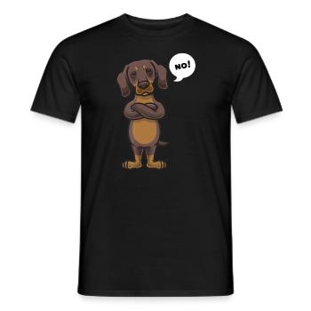 Dachshund funny Stubborn Dog - Men's T-Shirt - black - Front - AI Model Male 178 light (178cm)