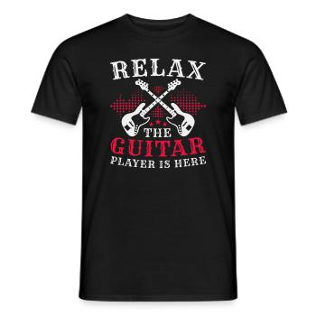 Entspannen Sie sich Der Gitarrist ist da - Männer T-Shirt - Schwarz - Vorne - AI Model Male 178 light (178cm)