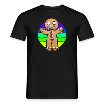 Gingerbread Man Coucher de soleil - T-shirt homme - noir - Devant - AI Model Male 178 light (178cm)