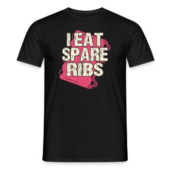 I eat spare ribs - Männer T-Shirt - Schwarz - Vorne - AI Model Male 178 light (178cm)