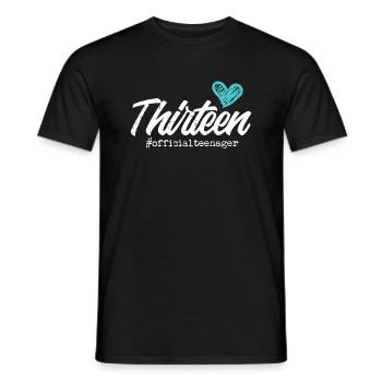 Dreizehn offizielle Teenager Herz süß 13. Birthda - Männer T-Shirt - Schwarz - Vorne - AI Model Male 178 light (178cm)