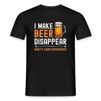 I Make Beer Disappear What's Your Superpower Funny - Men's T-Shirt - black - Front - AI Model Male 178 light (178cm)
