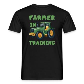 Enfants drôle tracteur garçon agriculteur en tracteur de formation - T-shirt homme - noir - Devant - AI Model Male 178 light (178cm)