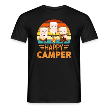 Funny Happy Marshmallow Camper Cute For Kids Women - Men's T-Shirt - black - Front - AI Model Male 178 light (178cm)