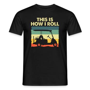 Funny Golf Cart Design For Men Women Kids Golfer G - Men's T-Shirt - black - Front - AI Model Male 178 light (178cm)