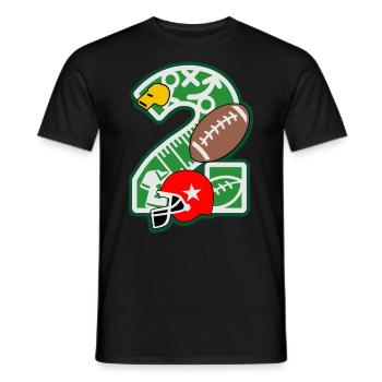 Fußballparty zum 2. Geburtstag Nummer 2 - 2 Jahre - Männer T-Shirt - Schwarz - Vorne - AI Model Male 178 light (178cm)