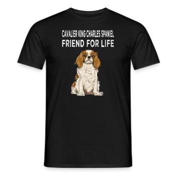 Cavalier King Charles Spaniel Friend For Life Dog - Men's T-Shirt - black - Front - AI Model Male 178 light (178cm)