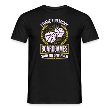 Ich habe zu viele Brettspiele - Brettspiele Geschenk - Männer T-Shirt - Schwarz - Vorne - AI Model Male 178 light (178cm)