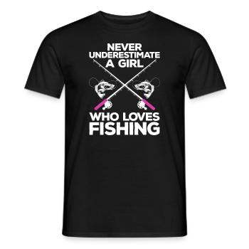 Cool Fishing For Women Girls Fisherman Fish Lure S - Men's T-Shirt - black - Front - AI Model Male 178 light (178cm)