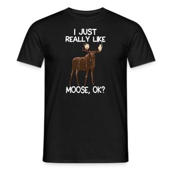 Ich mag einfach Elch lustig Elch Liebhaber Zitat - Männer T-Shirt - Schwarz - Vorne - AI Model Male 178 light (178cm)