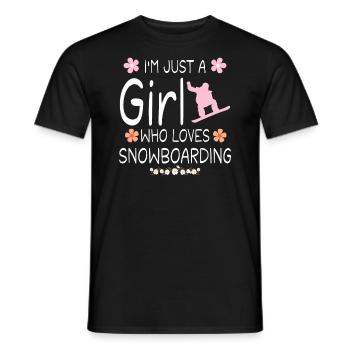 I m Just A Girl Who Loves Snowboarding - T-shirt homme - noir - Devant - AI Model Male 178 light (178cm)