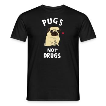 Pugs Not Drugs Funny Present For Dog Lover Tee Pet - Men's T-Shirt - black - Front - AI Model Male 178 light (178cm)