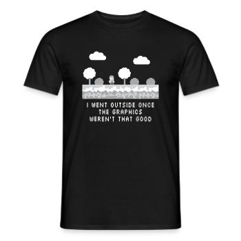 Ich ging nach draußen, als die Grafik nicht so gut war - Männer T-Shirt - Schwarz - Vorne - AI Model Male 178 light (178cm)