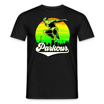 Parkour Freerunner Traceur Le Parcour parkourshirt - T-shirt homme - noir - Devant - AI Model Male 178 light (178cm)