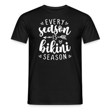 Every season is bikini season Outfit Bikini day Su - Men's T-Shirt - black - Front - AI Model Male 178 light (178cm)
