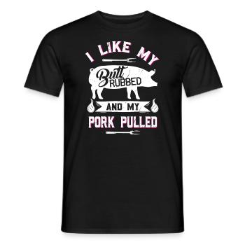 Funny BBQ Grilling Quote Pig Pulled Pork - Men's T-Shirt - black - Front - AI Model Male 178 light (178cm)