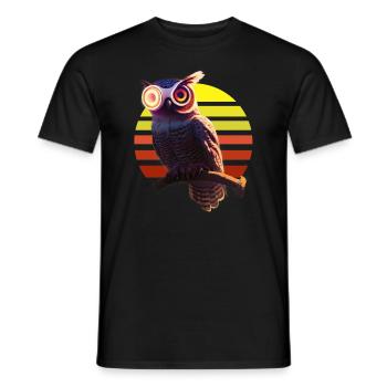 Roboter Eule Hybrid Wesen - Männer T-Shirt - Schwarz - Vorne - AI Model Male 178 light (178cm)