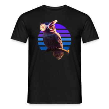 Roboter Eule Hybrid Wesen - Männer T-Shirt - Schwarz - Vorne - AI Model Male 178 light (178cm)