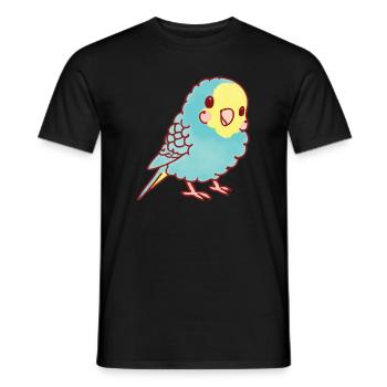Kawaii budgerigar - Men's T-Shirt - black - Front - AI Model Male 178 light (178cm)