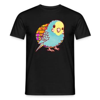 Kawaii budgerigar - Men's T-Shirt - black - Front - AI Model Male 178 light (178cm)