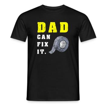 Funny Fathers Day Dad Can Fix It Handy DIY Duct Ta - Men's T-Shirt - black - Front - AI Model Male 178 light (178cm)