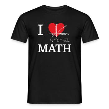 I Love Math I Heart Math Funny Mathematics Nerd - Men's T-Shirt - black - Front - AI Model Male 178 light (178cm)