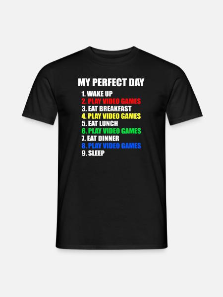 IDÉE CADEAU: La journée de jeu parfaite Suprise pour le jeu - T-shirt homme - noir