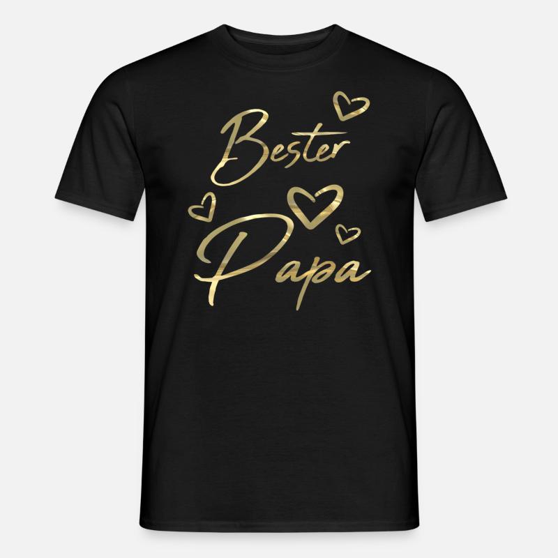 Bester Papa gold - Männer T-Shirt - Schwarz