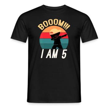 Dabbing Birthday Shirt 5 Years Old Birthday Outfit - Men's T-Shirt - black - Front - AI Model Male 178 light (178cm)