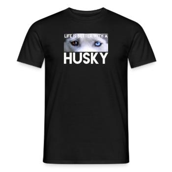 Husky - Men's T-Shirt - black - Front - AI Model Male 178 light (178cm)