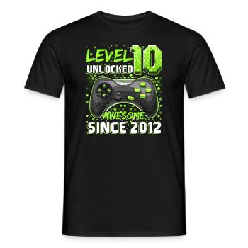 Level 10 Freigeschaltet Fantastisches 2012 Videospiel 10th Bir - Männer T-Shirt - Schwarz - Vorne - AI Model Male 178 light (178cm)
