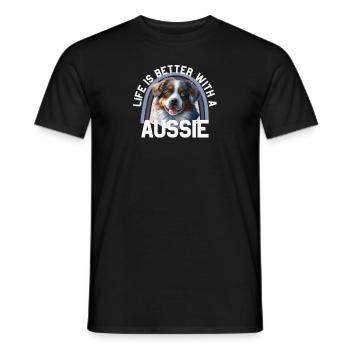 Australian Shepherd - Men's T-Shirt - black - Front - AI Model Male 178 light (178cm)