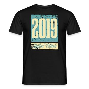 2019 Born Birthday Year of birth - Men's T-Shirt - black - Front - AI Model Male 178 light (178cm)