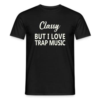 Music Funny Rap Hip Hop Techno R&Bpuzzlei love pol - Men's T-Shirt - black - Front - AI Model Male 178 light (178cm)