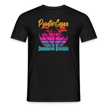 Punta Cana République dominicaine - T-shirt homme - noir - Devant - AI Model Male 178 light (178cm)