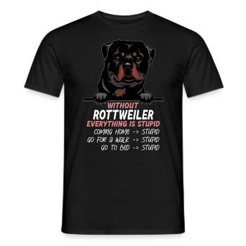 Ohne Rotweiler ist alles doof - Männer T-Shirt - Schwarz - Vorne - AI Model Male 178 light (178cm)