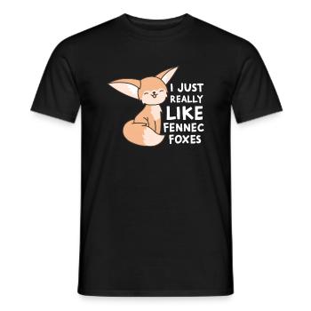 Fennec Fox Ich mag Fennec Foxes einfach sehr - Männer T-Shirt - Schwarz - Vorne - AI Model Male 178 light (178cm)