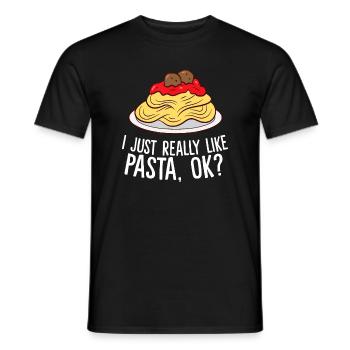 I Just Really Like Pasta Ok Funny Pasta - Men's T-Shirt - black - Front - AI Model Male 178 light (178cm)