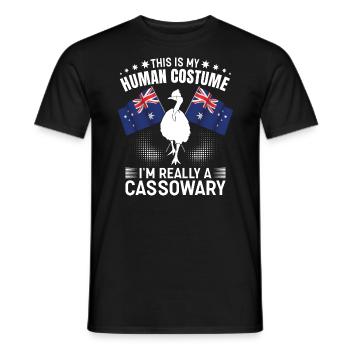 Retro Cassowary Bird Vintage Cassowaries - Men's T-Shirt - black - Front - AI Model Male 178 light (178cm)