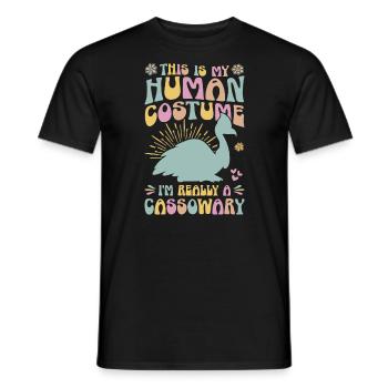 Retro Cassowary Bird Vintage Cassowaries - Men's T-Shirt - black - Front - AI Model Male 178 light (178cm)