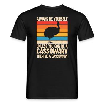 Retro Cassowary Bird Vintage Cassowaries - Men's T-Shirt - black - Front - AI Model Male 178 light (178cm)