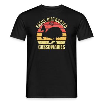 Retro Cassowary Bird Vintage Cassowaries - Men's T-Shirt - black - Front - AI Model Male 178 light (178cm)