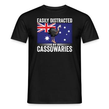 Retro Cassowary Bird Vintage Cassowaries - Men's T-Shirt - black - Front - AI Model Male 178 light (178cm)