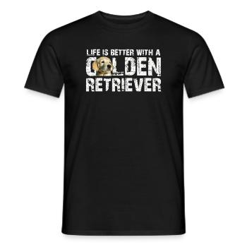 Golden retriever - T-shirt homme - noir - Devant - AI Model Male 178 light (178cm)