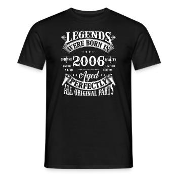 16ème Anniversaire Vintage Legends Né en 2006 16 Année - T-shirt homme - noir - Devant - AI Model Male 178 light (178cm)