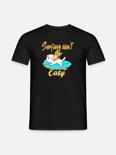 Surfing ain't Easy - Männer T-Shirt - Schwarz