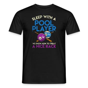 Funny Pool Billiards Cue Sports - Sleep With A Poo - Men's T-Shirt - black - Front - AI Model Male 178 light (178cm)