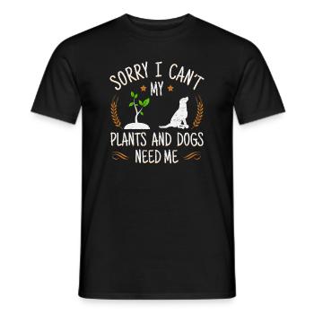 Jardinier amoureux des plantes et des chiens - Jardinage - T-shirt homme - noir - Devant - AI Model Male 178 light (178cm)