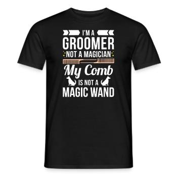 Groomer Not Magician Funny Dog Groomers Giftgroome - Men's T-Shirt - black - Front - AI Model Male 178 light (178cm)