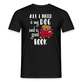 Tout ce dont j’ai besoin, c’est de mon chien et d’un bon livre - Funnyall i - T-shirt homme - noir - Devant - AI Model Male 178 light (178cm)